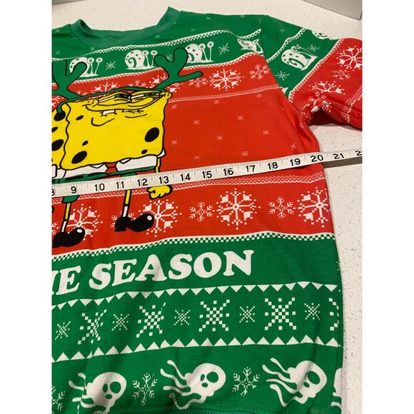 SPONGEBOB SQUAREPANTS TIS THE SEASON HOLIDAY UGLY SMALL SWEATER - Picture 5 of 5